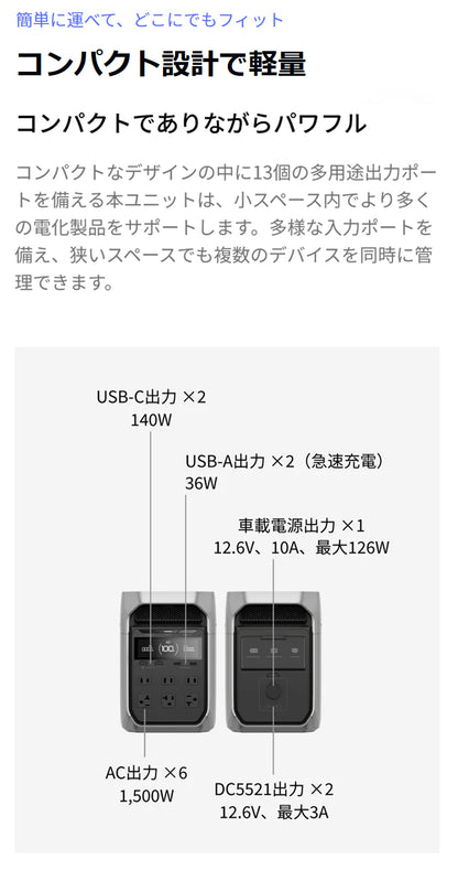 ポータブル電源 大容量 EcoFlow｜エコフロー【DELTA 3 Plus】デルタ 3 プラス